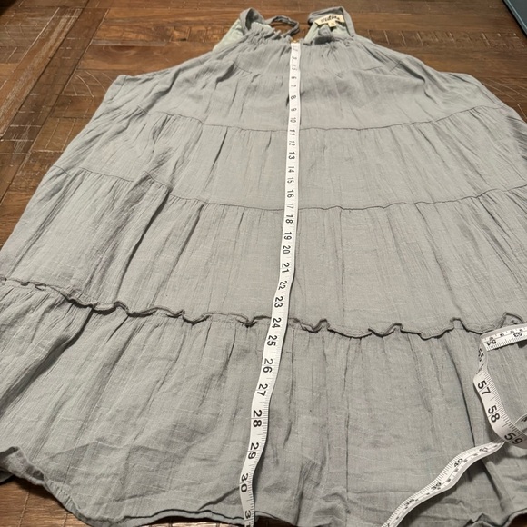Listicle Gray Asymmetrical Tiered Sundress L Large (stain on inner) - Picture 10 of 14